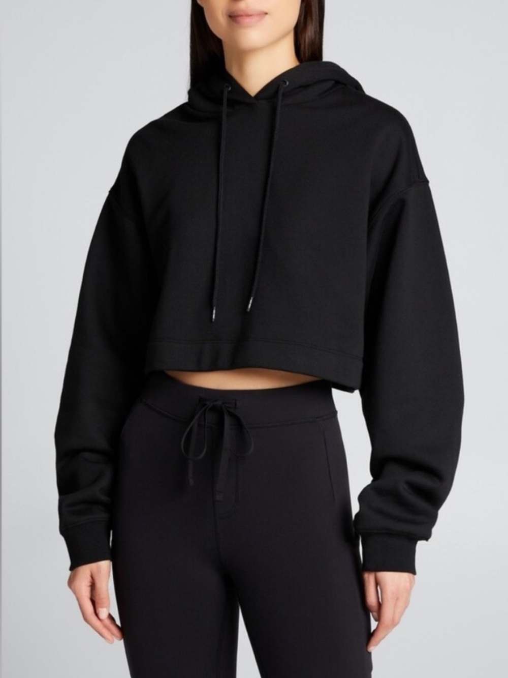 ALO Yoga Black Cropped Hoodie